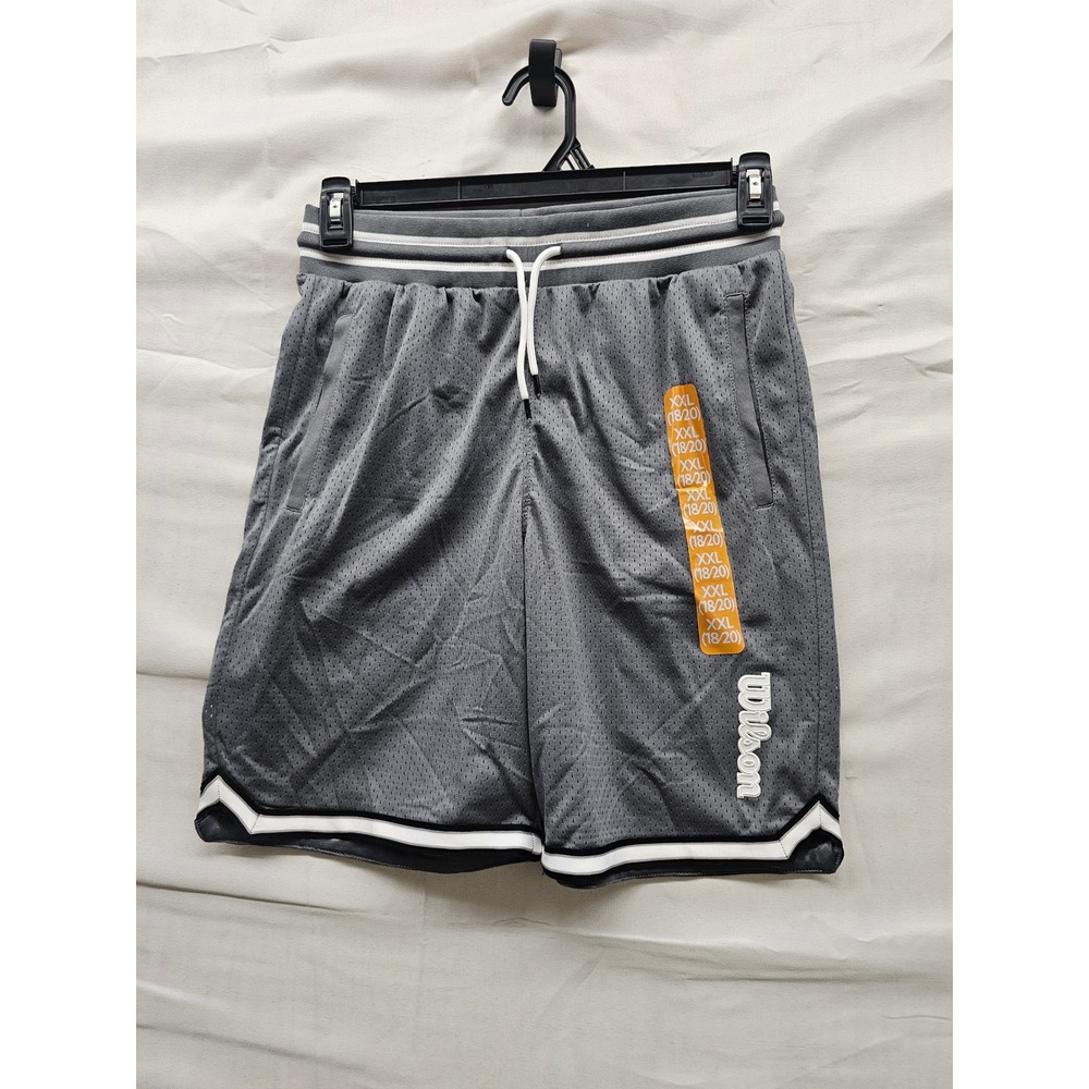 Wilson Boys Mesh Basketball Shorts Grey Polyester Athletic‎ Size XXL